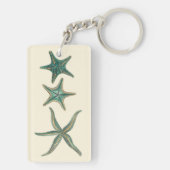 Aquamarine Triple Starfish Sleutelhanger (achterkant)