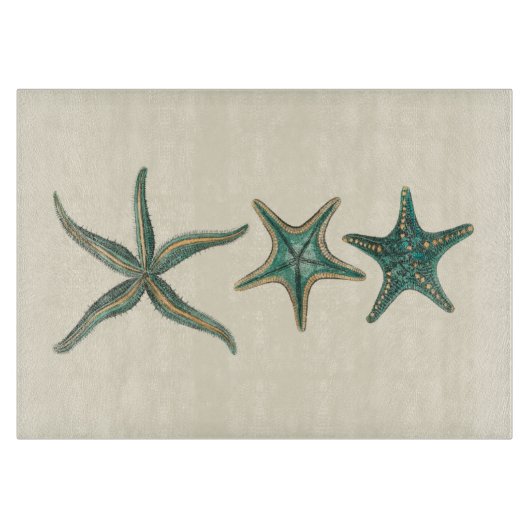 Aquamarine Triple Starfish Snijplank (Voorkant)