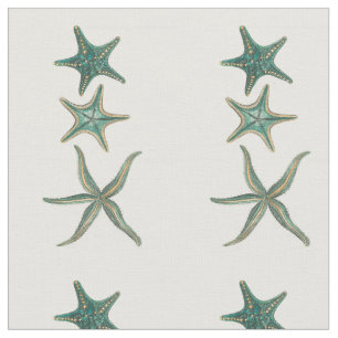 Aquamarine Triple Starfish Stof