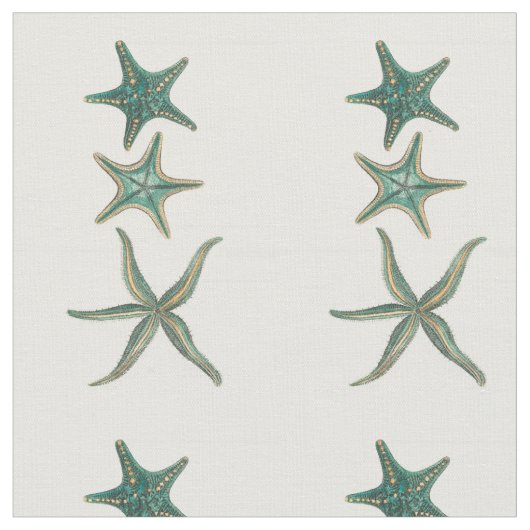 Aquamarine Triple Starfish Stof (Close Up)