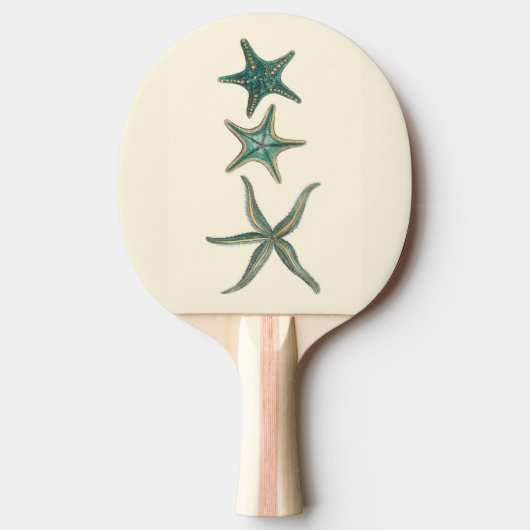 Aquamarine Triple Starfish Tafeltennisbatje (Voorkant)
