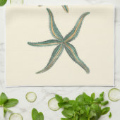 Aquamarine Triple Starfish Theedoek (Gevouwen)