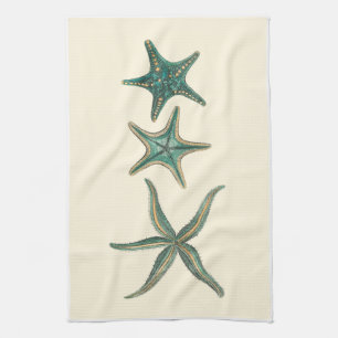 Aquamarine Triple Starfish Theedoek