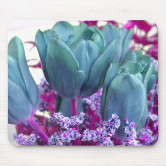 Aquamarine Tulips Mousepad Muismat (Voorkant)
