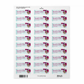 Aquamarine, Violet Pansies geven adreslabels terug Etiket (Full Sheet)