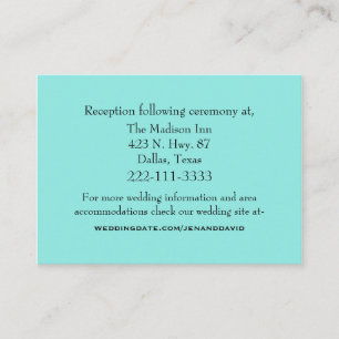 Aquamarine Wedding Enclosure Card Informatiekaartje