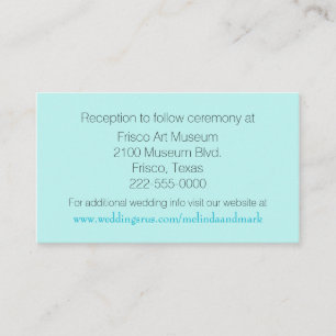 Aquamarine Wedding Enclosure Card Informatiekaartje