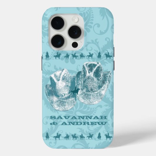 Aquamarine Western Vintage Weddings Case-Mate iPhone Case (Achterkant)