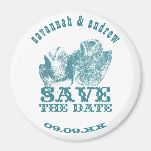 Aquamarine Western Vintage Weddings Magneet (Voorkant)