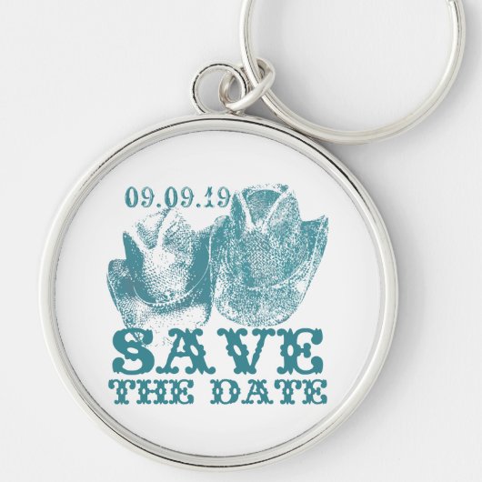 Aquamarine Western Vintage Weddings Sleutelhanger (Voorkant)