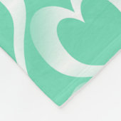 Aquamarine White Hearts Pattern Fleece Deken (Hoek)