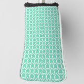 Aquamarine White Hearts Pattern Golfheadcover (Draai 90)