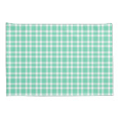 Aquamarine White Plaid Pattern Kussensloop (Achterkant-Rechts)
