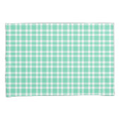 Aquamarine White Plaid Pattern Kussensloop (Voorkant-Rechts)