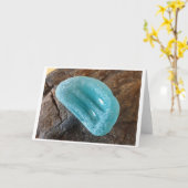 Aquamarine Zee Glass Insulator Segment Card Kaart (Gele Bloem)