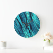 Aquamarine zijdegolven grote klok (Huis)