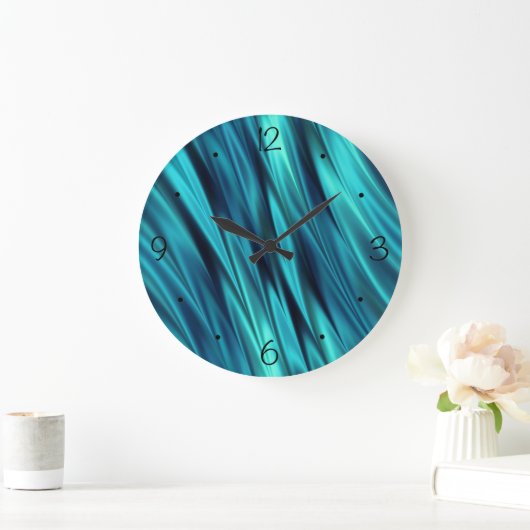 Aquamarine zijdegolven grote klok (Huis)