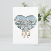 Aquamarine zilverkleurige hardejuwel bedankt (Staand voorkant)