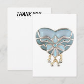 Aquamarine zilverkleurige hardejuwel bedankt (Voorkant / Achterkant)