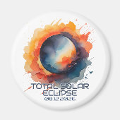 Aquarel 2026 Eclipse Aandenken Magneet (Voorkant)