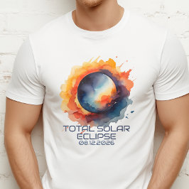Aquarel 2026 Eclipse Aandenken T-shirt