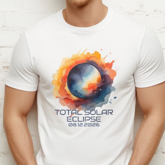 Aquarel 2026 Eclipse Aandenken T-shirt