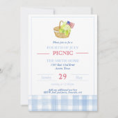 Aquarel 4 juli picknick uitnodiging (Voorkant)