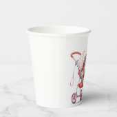 Aquarel Aardbei baby shower Papieren Bekers (Rechts)