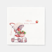 Aquarel Aardbei baby shower Servet (Voorkant)