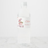 Aquarel Aardbei baby shower Waterfles Etiket (Voorkant)