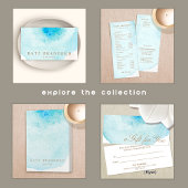 Aquarel Abstract in Turquoise Blauw  Visitekaartje
