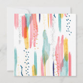 Aquarel Abstract Kleurrijke Kwast Huwelijksreactie Kaart (Achterkant)