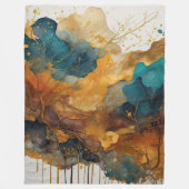 Aquarel Abstract Landschapschilderij Goud Fleece Deken (Voorkant)