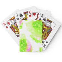 Aquarel abstract ontwerp. Roze en groene verf.