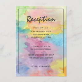 Aquarel Abstract Whimsical Kleurrijk Ontvangstgebi Informatiekaartje