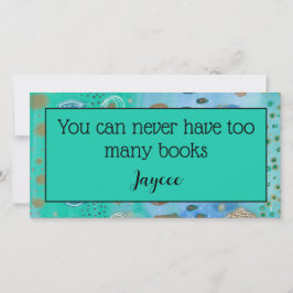 Aquarel abstracte kunst, gepersonaliseerd bladwijz bedankkaart