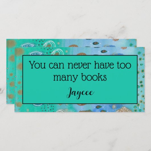 Aquarel abstracte kunst, gepersonaliseerd bladwijz bedankkaart (Voorkant / Achterkant)