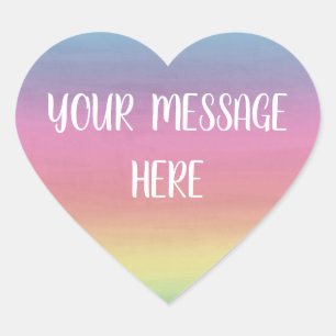 Aquarel achtergrond - Pas het zelf aan  Hart Sticker