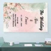 aquarel acryl uitnodiging bruiloft spandoek (Beurs)