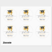 Aquarel Afstudeerhoed Bedankt  Ronde Sticker (Vel)