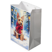 Aquarel Airedale Terrier Besneeerde Kerst Medium Cadeauzakje (Achterkant Gekanteld)
