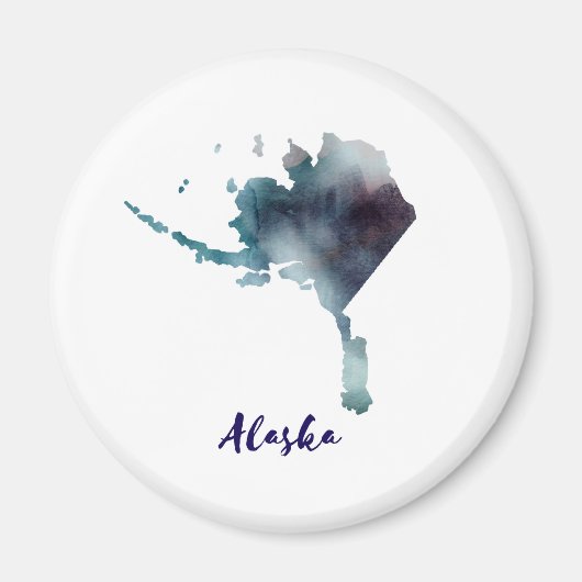 Aquarel Alaska Verenigde Staten Magneet (Voorkant)