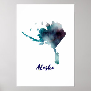 Aquarel Alaska Verenigde Staten Poster
