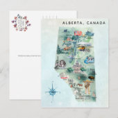 Aquarel Alberta Canada Geïllustreerde Kaart Kunst (Voorkant / Achterkant)