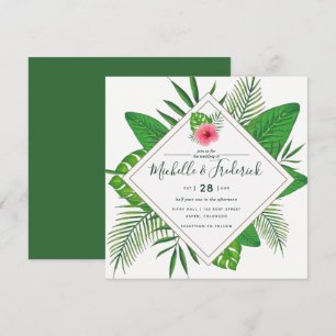 Aquarel Aloha Luau Strand Huwelijksuitnodiging Kaart