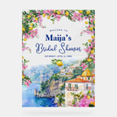 Aquarel Amalfikust Roze Citroenen Bruidsdiner Acryl Bord (Voorkant)