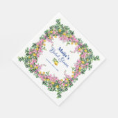 Aquarel Amalfikust Roze Citroenen Bruidsdiner Servet (Hoek)