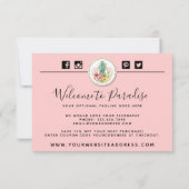 Aquarel Ananas & Hibiscus Bedankkaart Kaart (Achterkant)