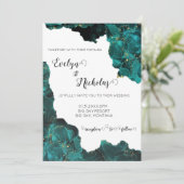 Aquarel Anastasia Zwart & Groen Uitnodiging (Staand voorkant)