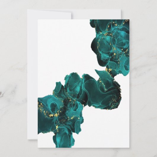 Aquarel Anastasia Zwart & Groen Uitnodiging (Achterkant)